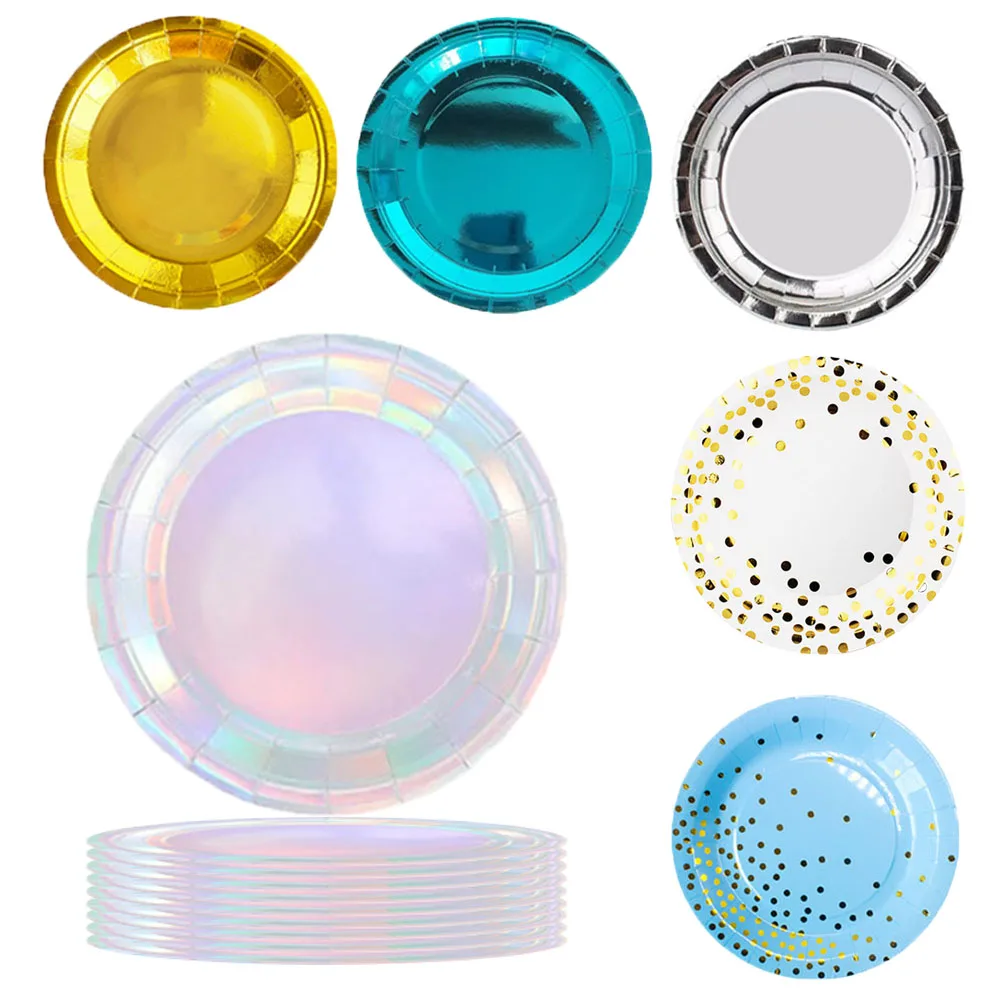 

Набор одноразовой посуды для вечеринки, набор золотистых серебристых синих десертных тарелок для торта, тарелки на день рождения, свадебная посуда для будущей мамы, 60 шт.