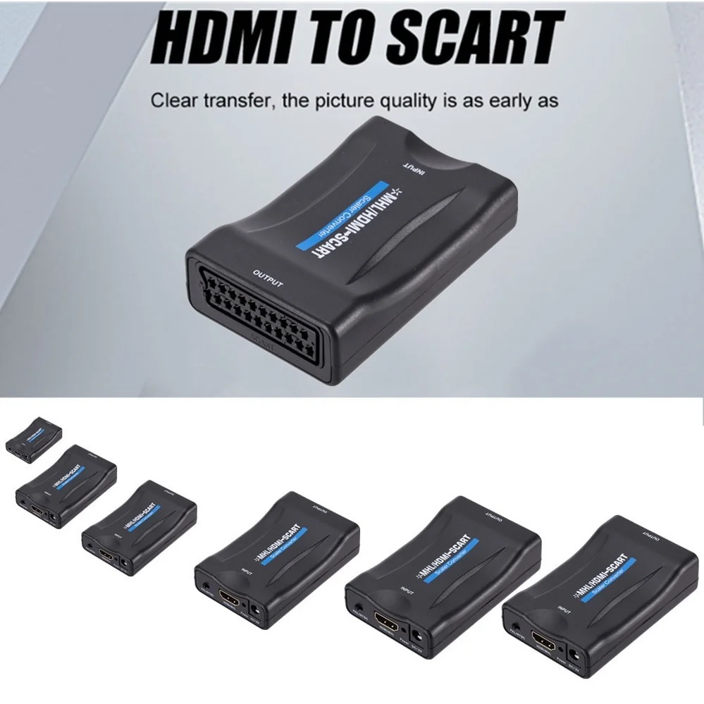 PzzPss 1080P HDMI-SCART   ȣȯ  ȯ AV ȣ  HD ű TV DVD, ̱/EU  ÷ 