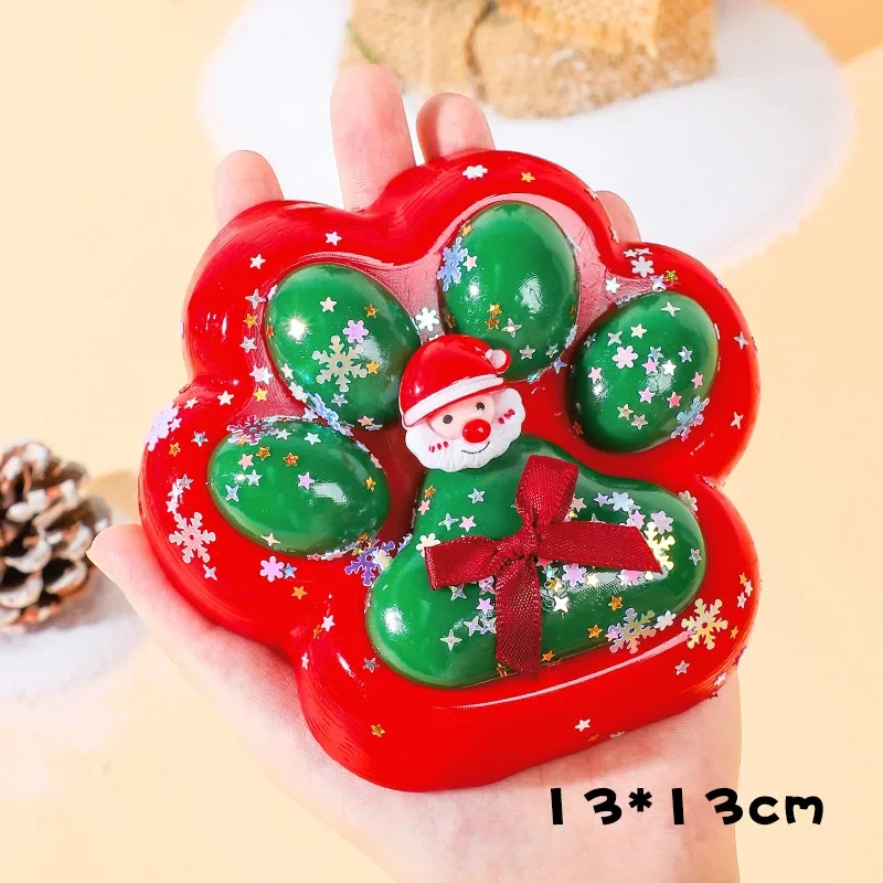 Zampa di gatto di Natale Squishy Fidget Toy Carino rimbalzo lento Giocattolo antistress Pizzico Decompressione Regalo di Natale Artiglio di gatto Morbido giocattolo da spremere  15