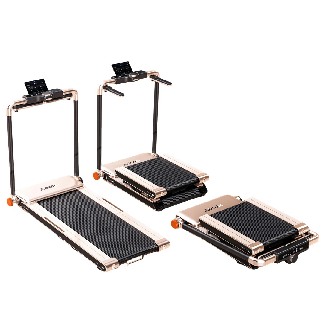 Home treadmill with low-noise brushless motor that can fold with one click and intelligently adjust speed