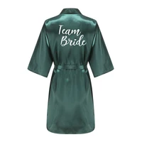 Robe de mariée d'équipe de fête de mariage avec lettres blanches, pyjama Kimono en Satin, peignoir de demoiselle d'honneur, YE6522 4