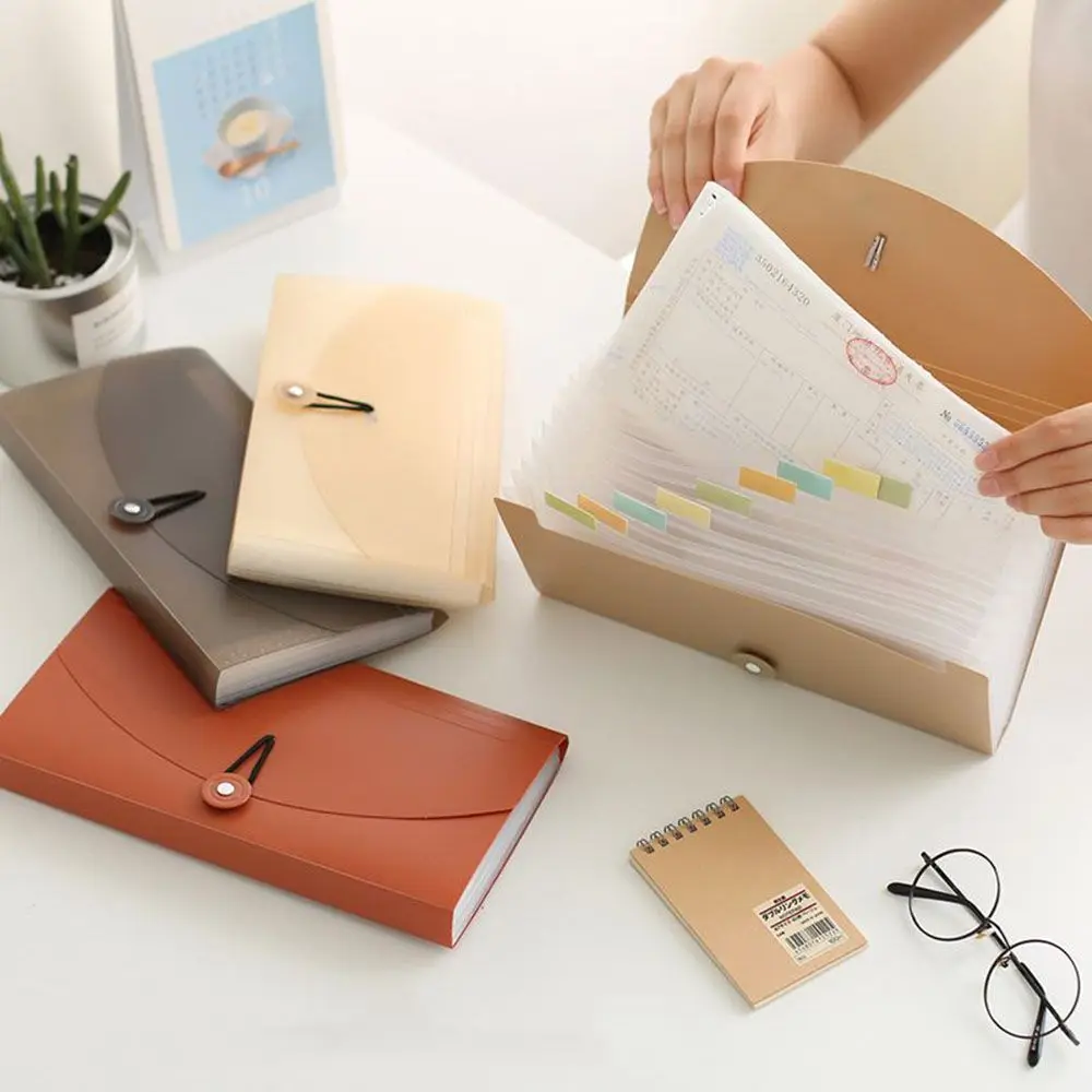 B6 Plastic Expanding File Folder Document Organizer Accordion File Organizer Check Bill Receipt Card Ticket Holder Office Supply