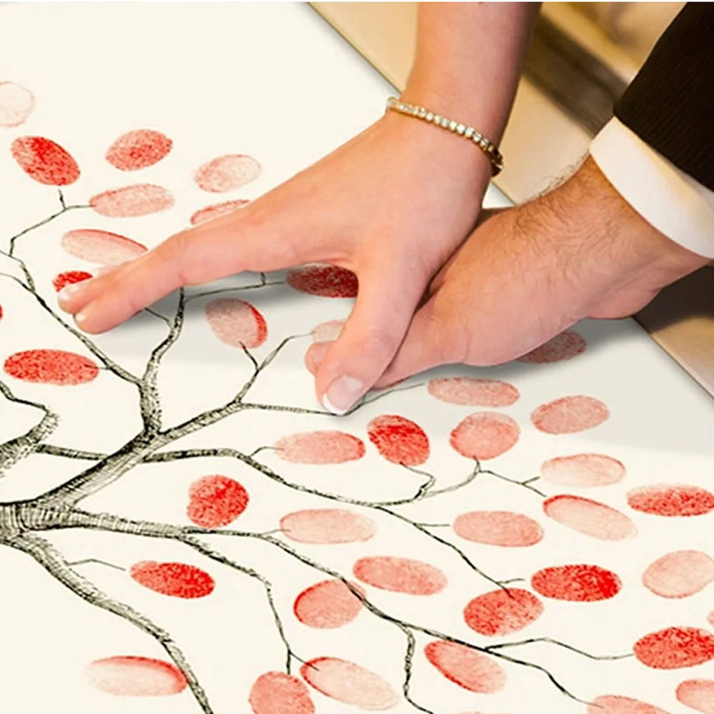 Ceremony Events DIY Fingerprint Wedding Tree Canvas Painting Anniversary Party Favor Guest Signature Book Lover Gift