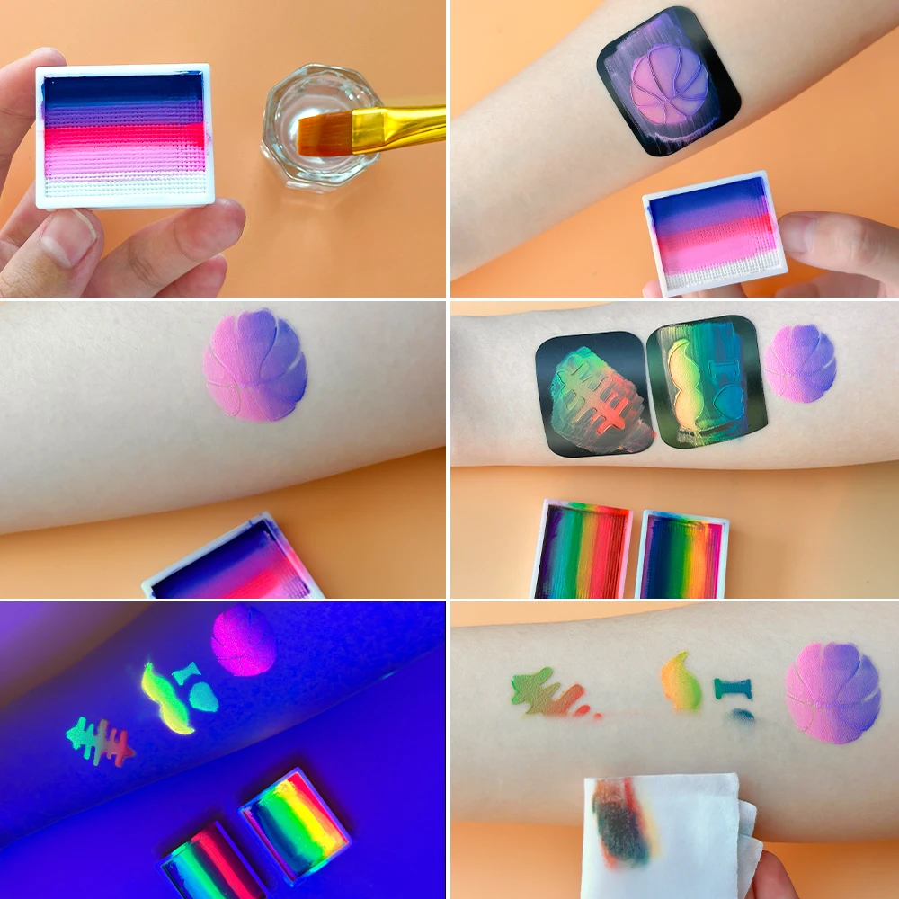 12 Grids colors Face painting Body paint Makeup rainbow Water-based Colorful Painting Set Christmas Palette for Adults and Kids 6
