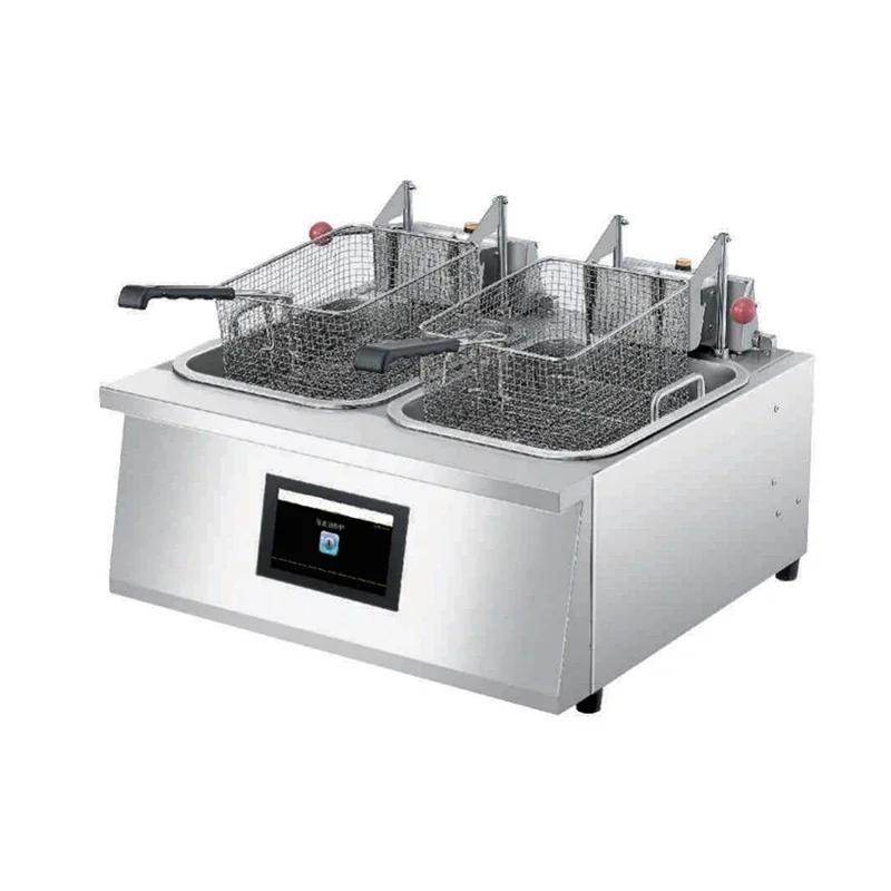 Double Tank With 4 Baskets Standing Deep Fryer Frying Machine