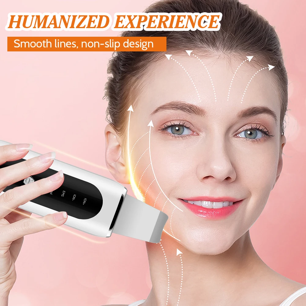 Facial Cleaner Ultrasonic Skin Scrubber EMS Microcurrent Shoveling Machine Blackhead Remove Deep Face Cleaning Beauty Instrument Skin Lift