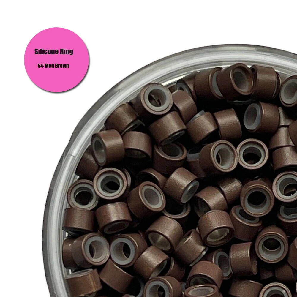 실리콘 마이크로 비즈 1000개 실리콘 마이크로 링 5.0mm*3.0mm*3.0mm 금발 헤어 익스텐션 링 링크 비즈 9가지 색상 선택 가능