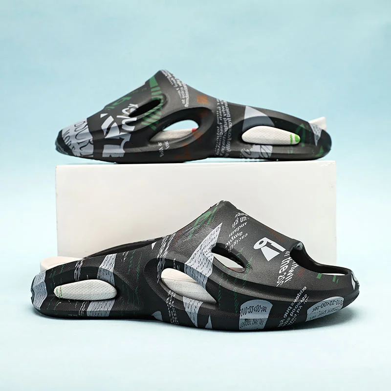 Pánské pantofle, protiskluzové, pohodlné, měkké pěnové pantofle s tlustou podrážkou, pro vnitřní i venkovní použití_voghion.com