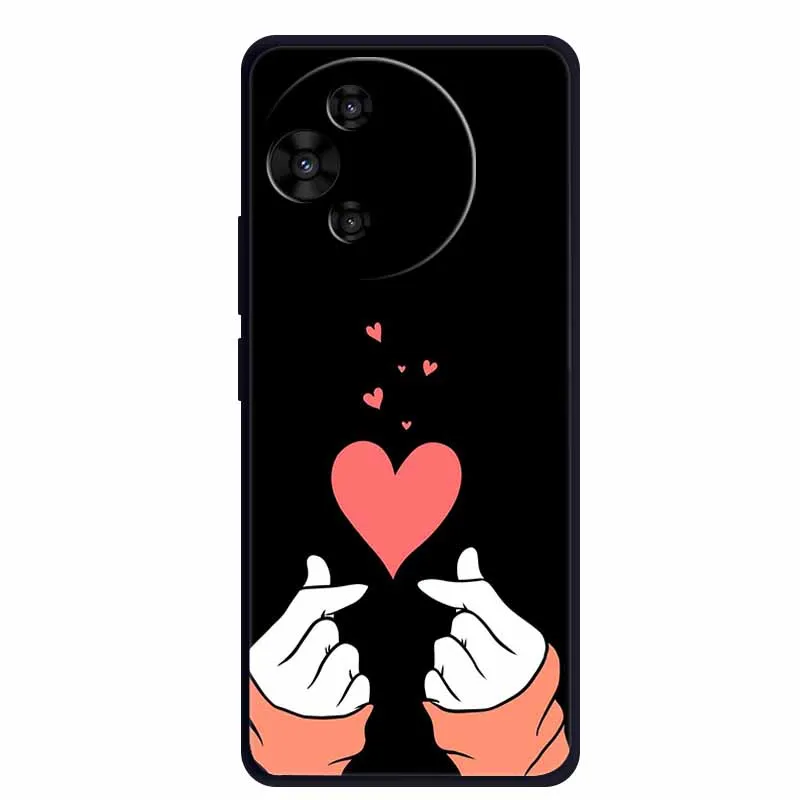 Luxury TPU Soft Silicone Back Cover with Floral and Love Design