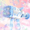 Bazooka Bubble Machine ，2023 Upgrade 68 Holes Rocket With LED Bubble Machine ,Kids Adults Birthday Party Wedding Outdoor Play 2