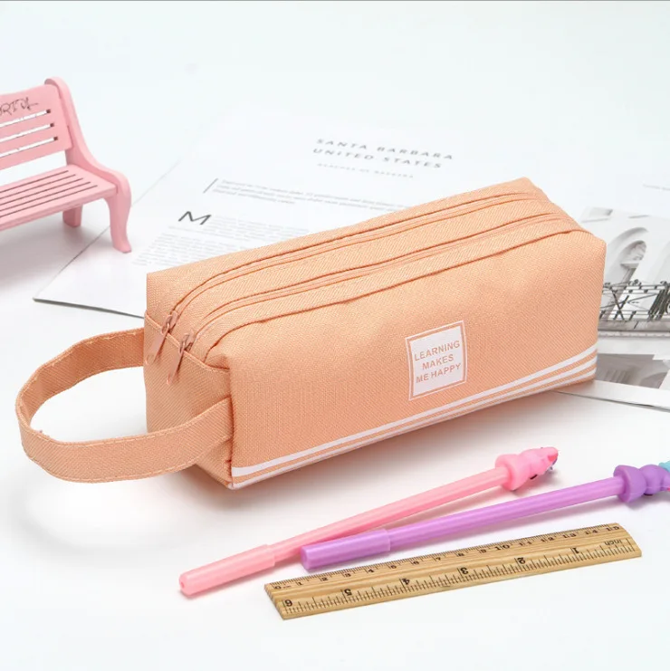 Estuches para lápices Estuche con cremallera de doble cara Bolsa de lona de  gran capacidad Kawaii School Ferace Cartuchera Para Lapices Kalem Kutusu