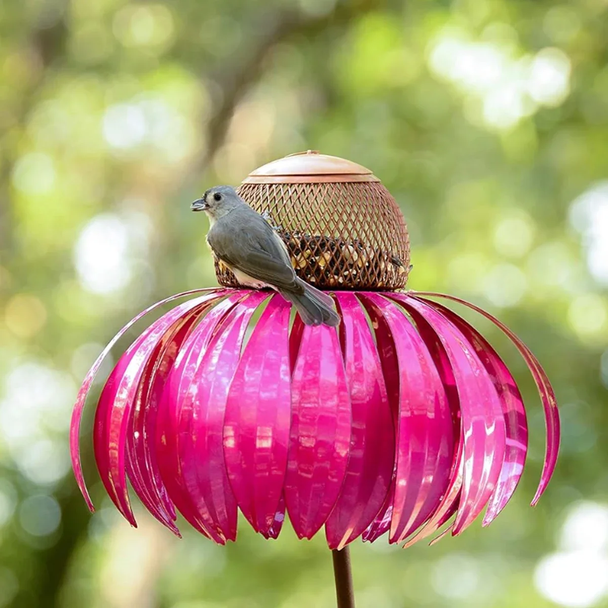 1pc Vertical Bird Feeder Anti Squirrel and Hummingbird Feeder Art Metal Flower Rack Outdoor Garden Yard Decoration bird feeder