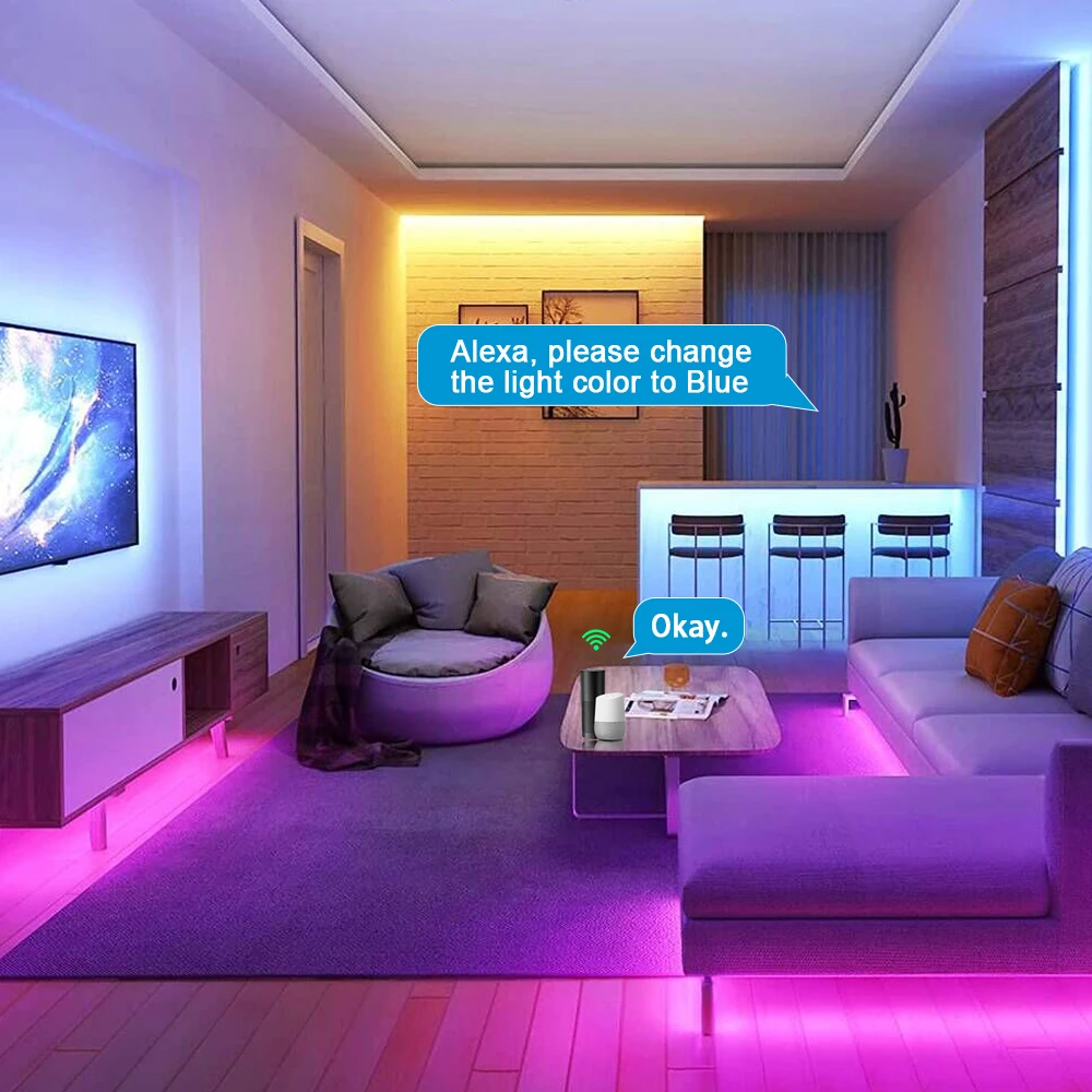 LED Strip 1M-30M 5050 RGB WIFI Music Bluetooth USB Infrared Remote Control Flexible Light With Diode TV Backlight  For Home dotless led strip lights