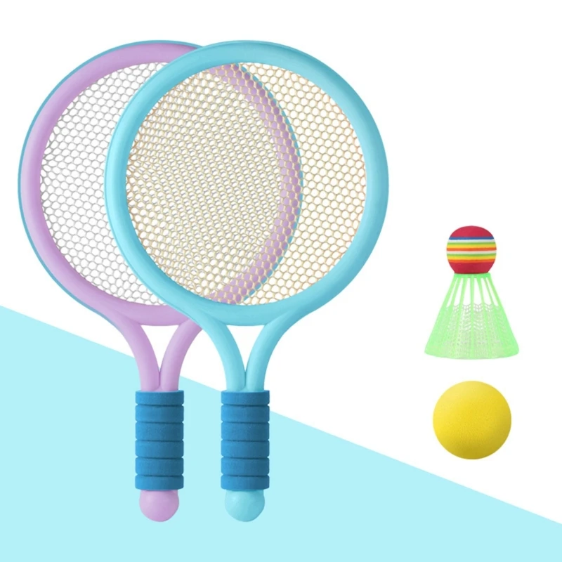 Kids Badminton Rackets Set Lightweight Children Tennis Badminton Toy Children Tennis Racquets with Balls for Family Game