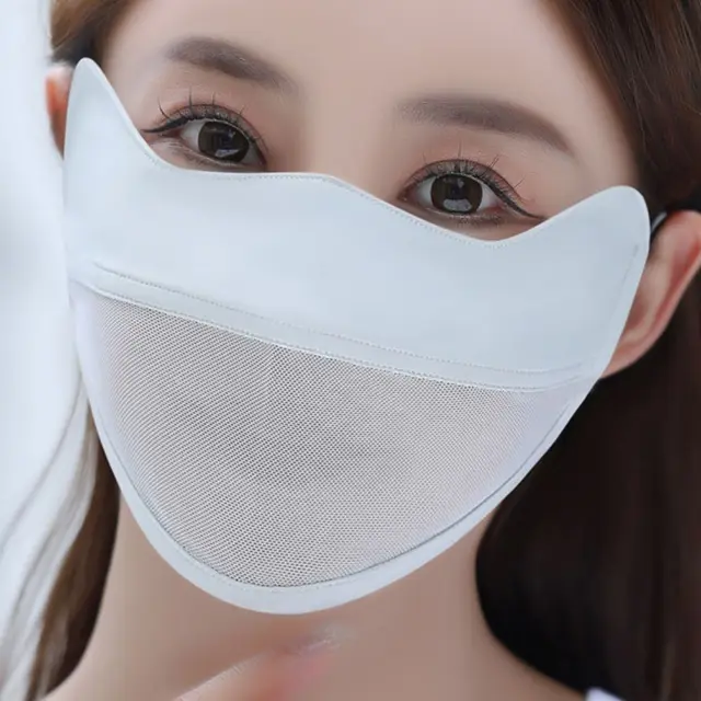 Mesh Ice Silk Face Scarf Elastic Solid Color UV Protection Anti-uv Face Cover Face Mask Face Scarves Sunscreen Veil Fishing 3