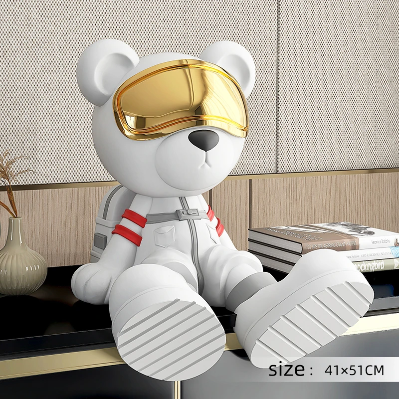 

Simple Modern Style Home Decor Statue Space Bear Sculpture Indoor Figurine Decorative Tabletop Decoration Small Resin StatueGift