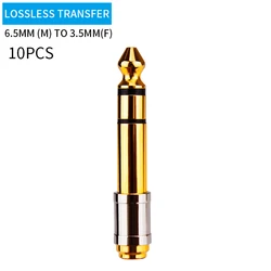 Premium Audio Jack Adapter - Universal Male to Female Connector - Silver (10PCS)