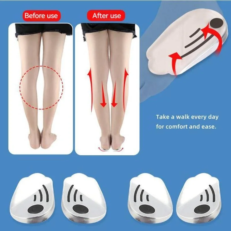 2 pezzi solette magnetiche in Silicone ortopedico O/X-type Legs Corrector valgo Varus fascite plantare magnete massaggio strumento per la cura dei piedi