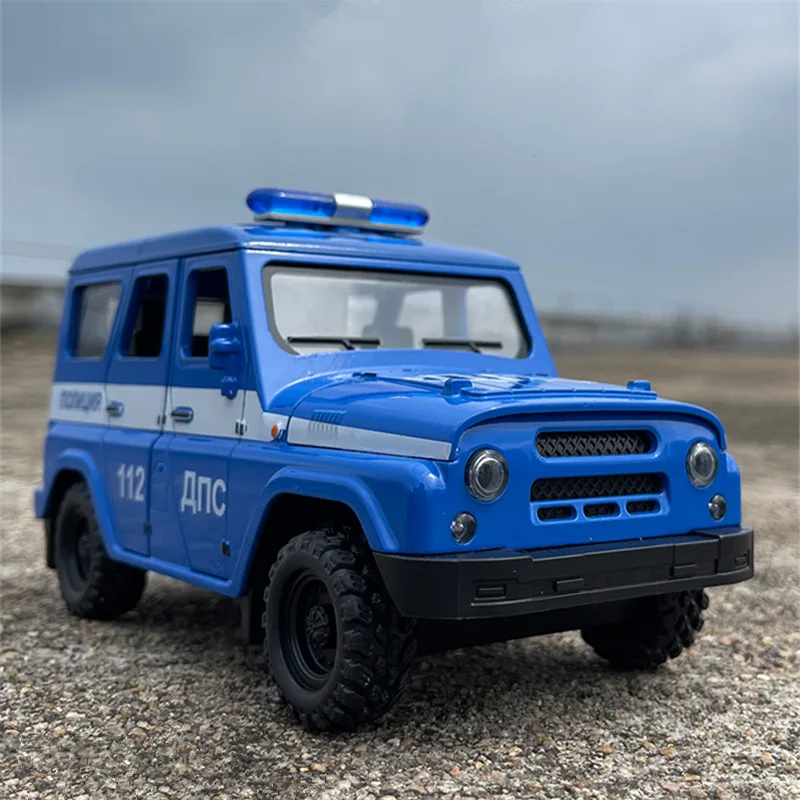 新しい UAZ ハンター合金車モデルダイキャスト金属警察オフロード車車