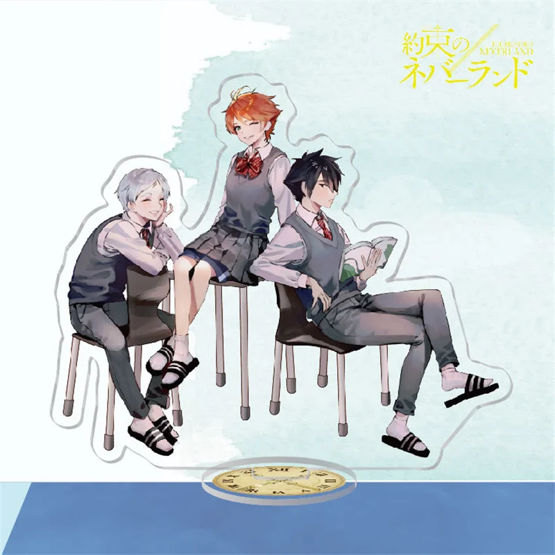 Japan Anime The Promised Neverland Acrylic Stand Model Plate Emma Norman  Ray Acrylic Figures Standing Holder