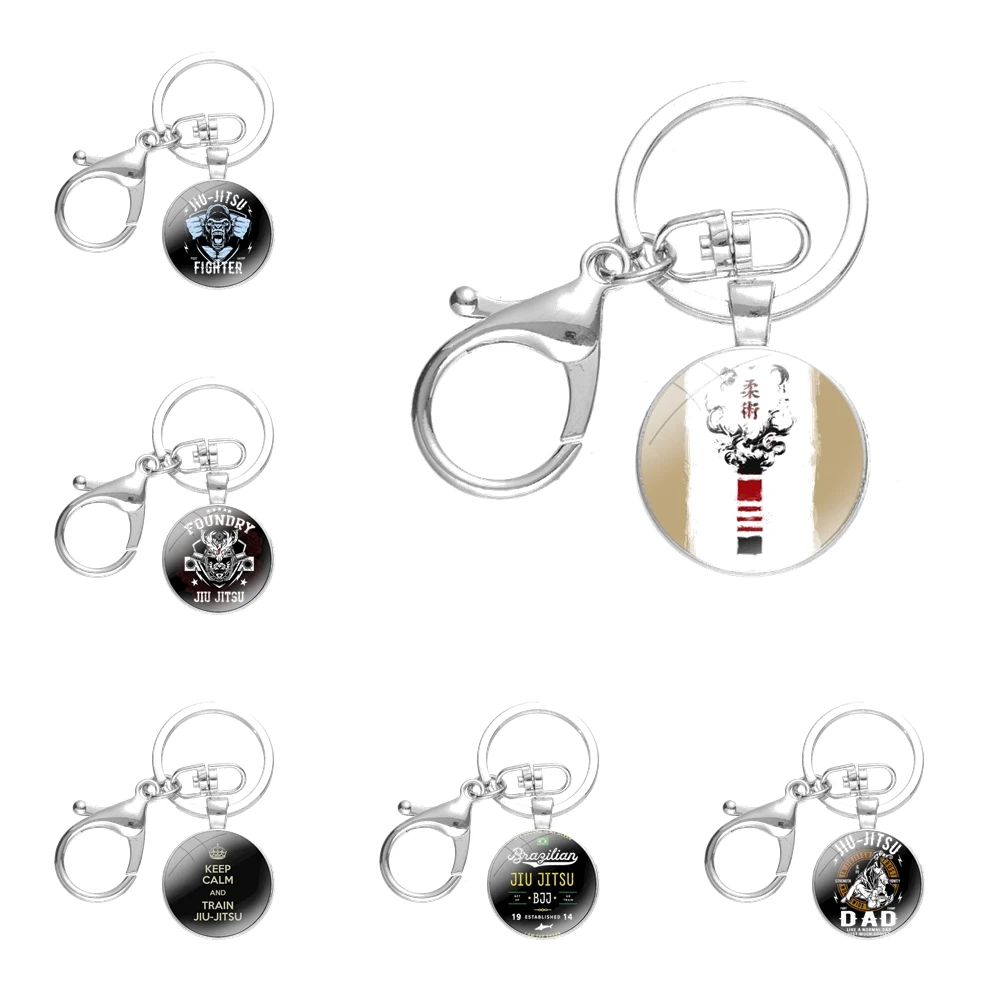 Keychain Key Set Cartoon. Keyring Ring, Chain Round Holder, Metal