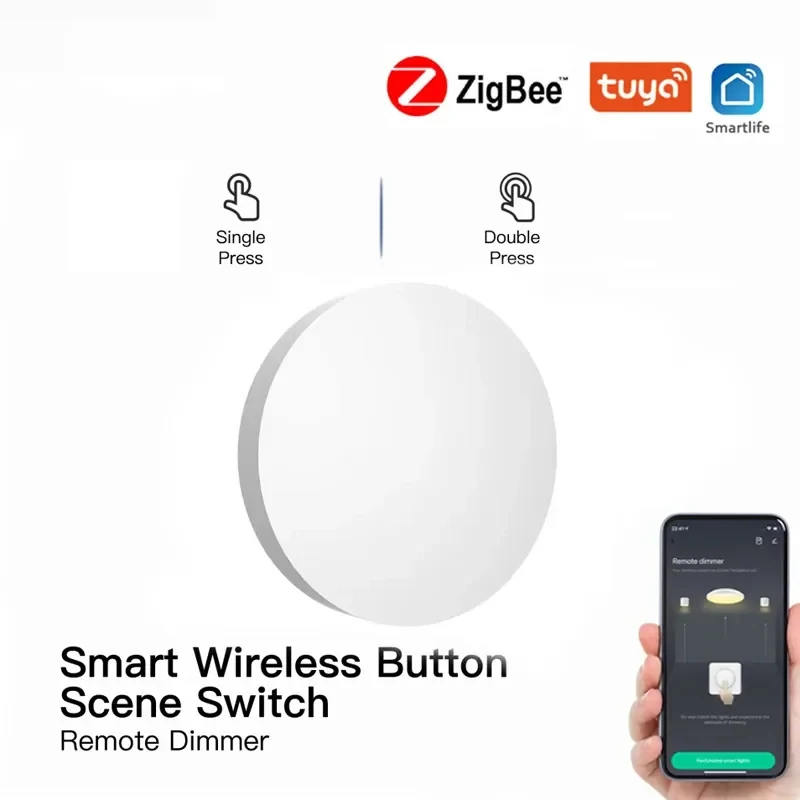 

New Tuya ZigBee Devices Button Scene Switch Intelligent Linkage Smart Switch Battery Powered Automation Work With Smart Life