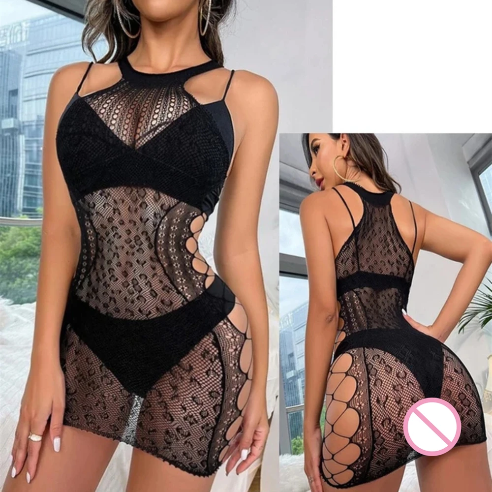 

Sexy Lingerie Sex Bodycon Dress Fishnet Clubwear Perspective Christmas Valentine's Day Women's Lingerie Babydolls Xshape Dresses