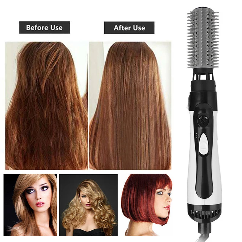 Hair Dryer and Hot Air Brush Professional Negative Ionic Ceramic Volumizer Styler Lightweight One Step Blow Brush Styling Tool