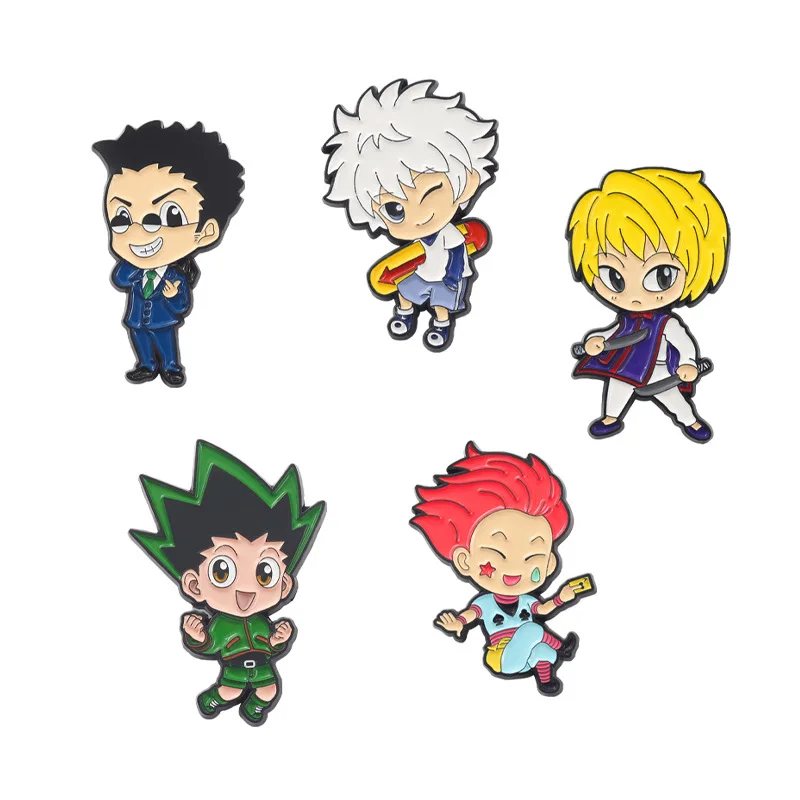 

Эмалированные булавки HUNTER x HUNTER, мультфильм, Гон, Курапика, леорио, хиока, брошь на сумку, лацкан, значок, аниме, ювелирные изделия, подарок для фанатов, для детей