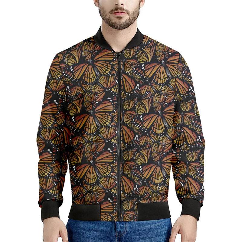 thumbnail image 1 of Chaquetas con estampado 3D de mariposas e insectos de colores para hombre, ropa holgada, sudadera informal, chaqueta bomber con cremallera, ropa de calle, abrigo, 1 of 5