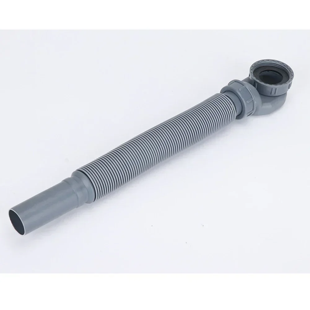 1pc Low Profile Trap Flexible Bathtub Shower Drain Pipe Gray ABS Flat Tub Free Standing Tub Drain For Bath Bathtub