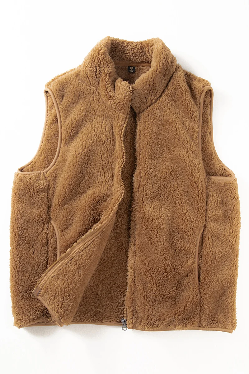 2024 Men Autumn Winter New Lamb Cashmere Vest Coats Male Stand Collar Casual Waistcoats Men's Slim Sleeveless Jackets D695 6