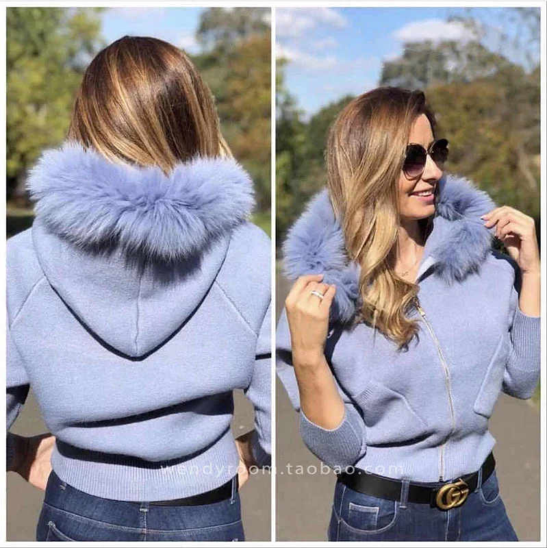 

Limited Time 2022 Winter New Fox Fur Collar Bat Sleeve Loose Thick Warm Coat Woman