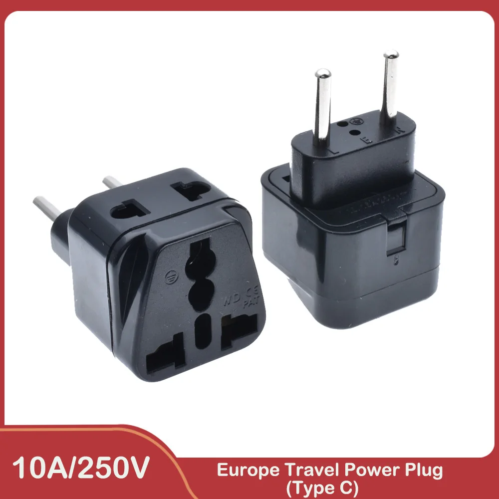 eléctrico Universal para viaje, adaptador de enchufe divisor, cargador, de 1 a 2 REINO UNIDO/EE. UU./UE/AU a UE/Brasil/Israel|eu socket plug|uk wallau to eu - AliExpress