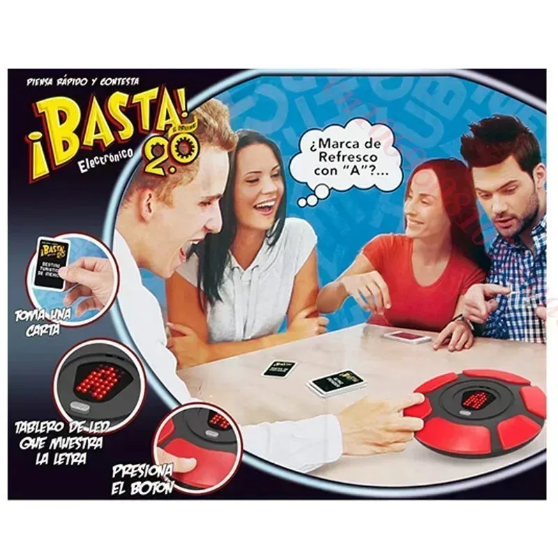 Basta 2.0 Spanish English Word Board Game Electronic Button Digital Display Quick Thinking Letters Pressing Travel Games Gifts 6