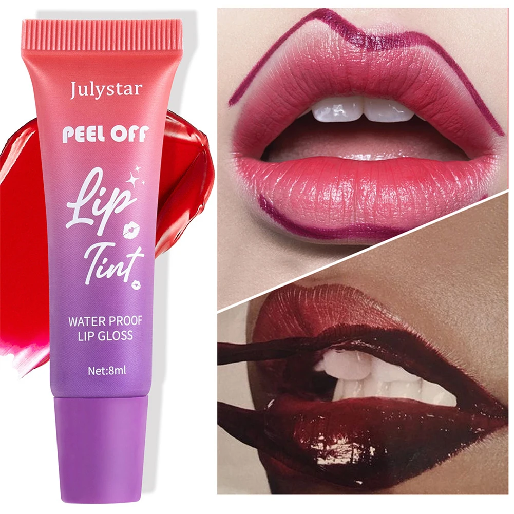 Tear Off Lip Glaze Fruity Matte Liquid Lipstick Tint Color Dye Waterproof Lip Stain Lasting Makeup Peel Off Cosmetics lip makeup lip glaze lip tint lip stain