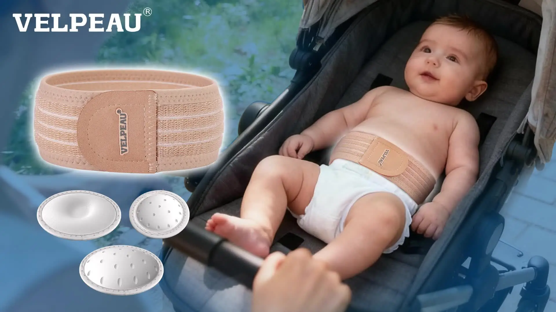 Velpeau Umbilical Hernia Belt For Baby – Cross Straps, Adjustable – Belly Band For Newborns & Infants-607199