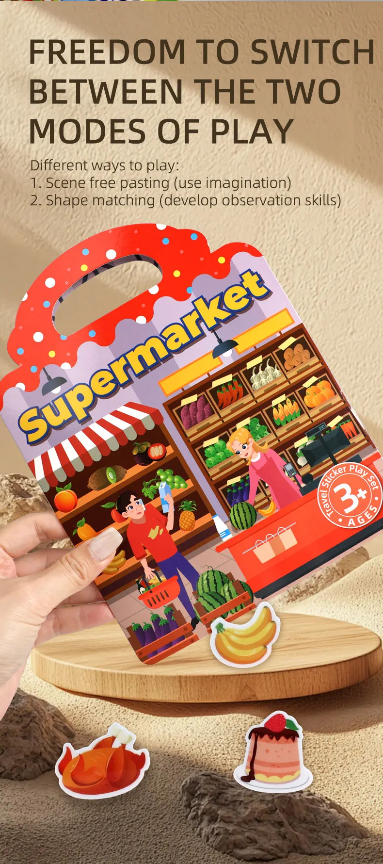 Tragbarer, leiser DIY-wiederverwendbarer Aufkleber für Kinder, Buch, beschäftigter Gelee-Paste-Aufkleber, Multi-Szenen-Blasenaufkleber, Spielzeug für unterhaltsames Lernen – Detail 5
