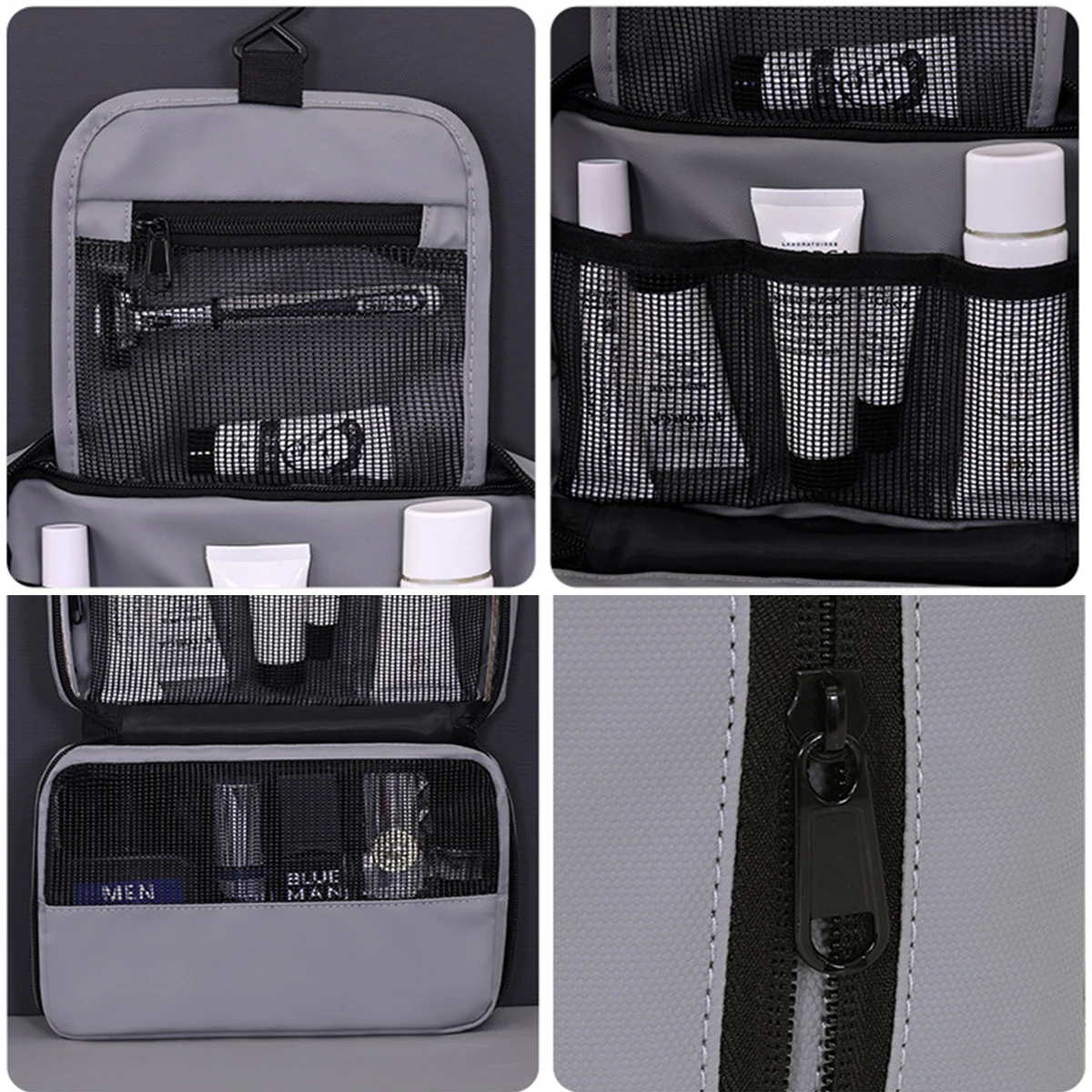 Men Foldable Toiletry Bag Travel Business Layered Multiple Pockets Cosmetic Makeup Cases Male Hanging Storage Organizer Wash Bag