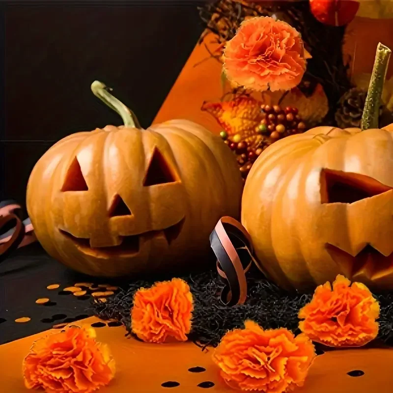 Künstliche Nelke, Ringelblumenblütenköpfe für Halloween-Dekorationen, Tag der Toten, mexikanisches indisches Diwali-Festival, Party-Dekoration – Detail 5