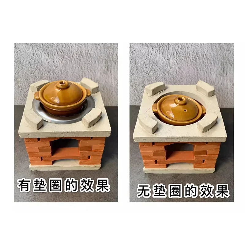 Doll house mini stainless steel soup pot/stove top gasket model decorative accessories for doll house kitchen furniture