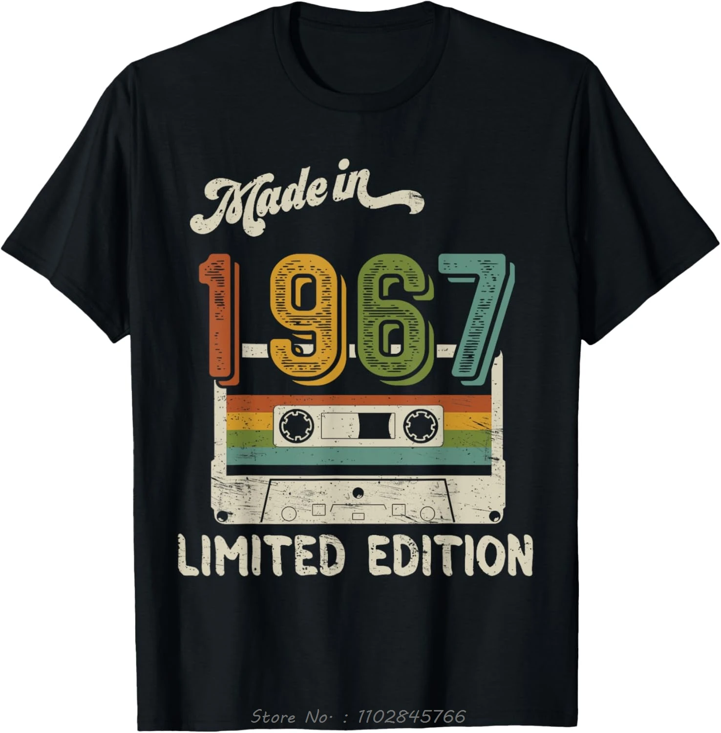 Vintage Men's Oversized Original Parts 1967 Cotton T-Shirt - Cool & Funny Fitness Design