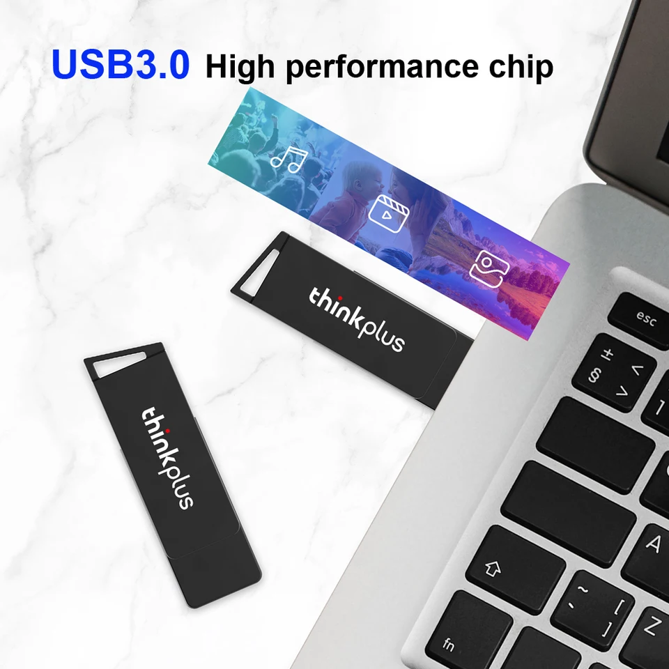 thinkplus USBメモリ 金属製 リング付き : Lenovo USBメモリ 高速 USB 3.1 Gen1 対応(Type-A) 最大読出速度120MB&frasl;s  金属製の360度回転 耐衝撃 防塵 のフラッシュドライブ X3 (32GB, Silver) : パソコン・周辺機器