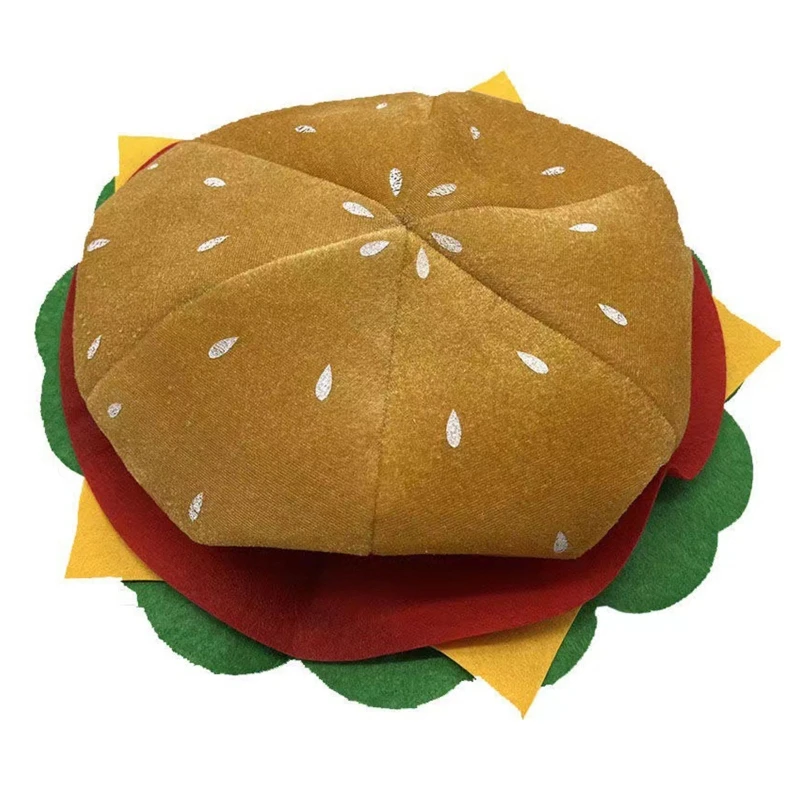 

Novelty Cheeseburger Shaped Hat Funny Burger Headgear for Christmas Party