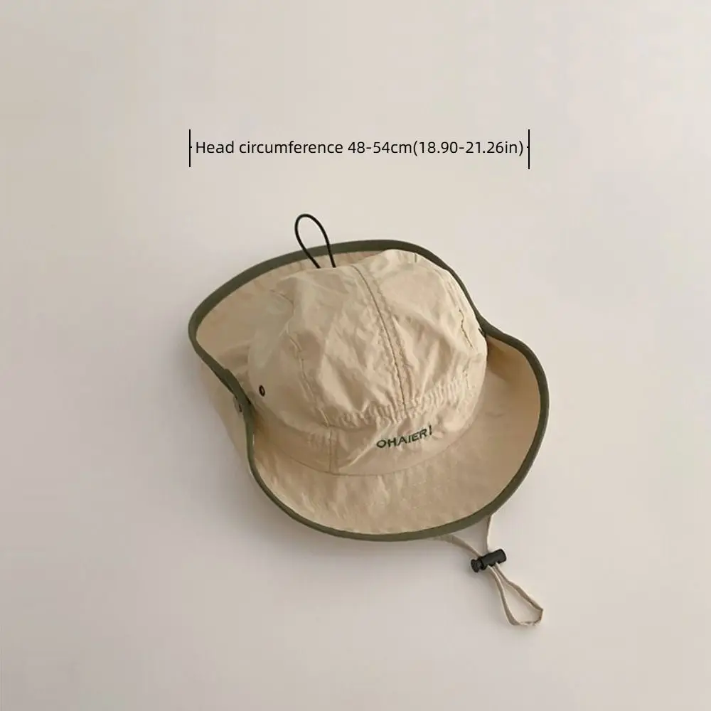 Cute Summer Baby Bucket Hat Korean Letter UV Protection Children Sunhat Quick-dry Outdoor Fisherman Hat Boys Girls
