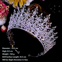 Luxury Miss Universe Queen Crown Crystal Big CZ Jewelry Tiara for Women Bride Hair Accessories Wedding Headdress Zircon Diadema - Image 6