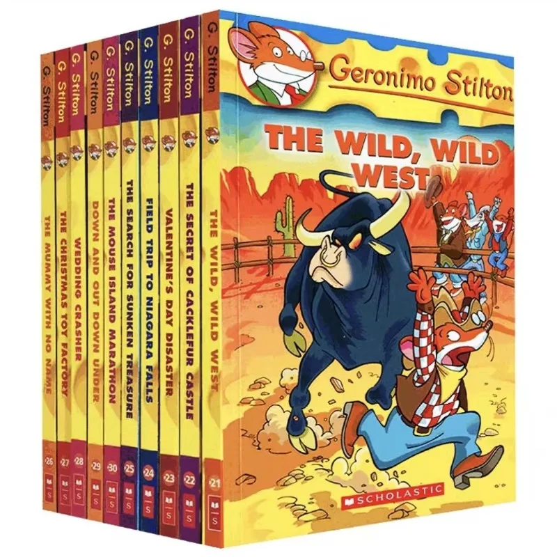 10-books-set-geronimo-stilton-21-30-humor-adventure-explore-comic-fiction-parent-child-kids-story-english-picture-storybook