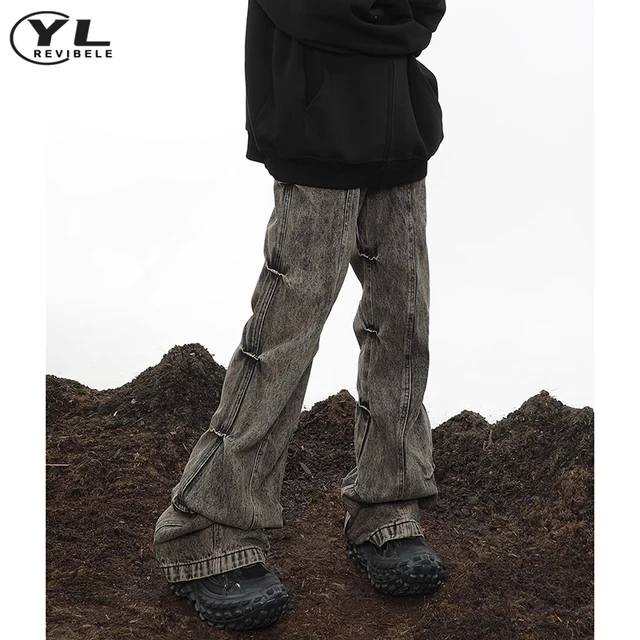 하이 스트리트 패션을 위한 필수 청바지: Pave Hawk 워시 폴드 마이크로 혼 청바지