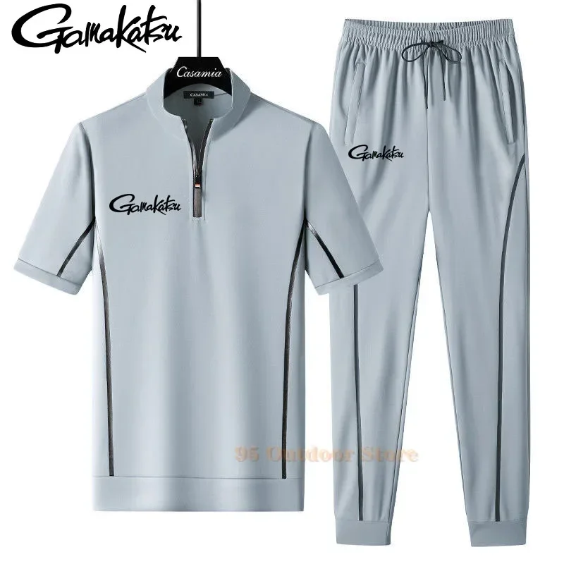 2024 가마카츠 낚시 의류, 가을 여름 낚시 세트, 코튼 야외 캠핑 하이킹 스포츠 세트, 고품질 의류, 낚시 슈트