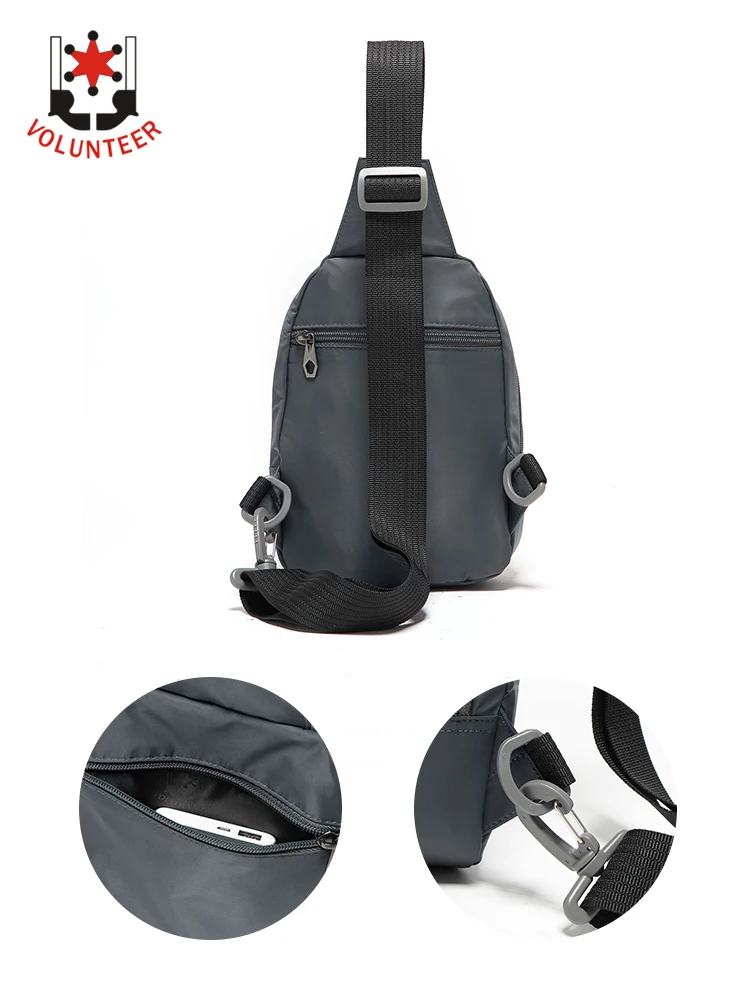 Volunteer Crossbody Bag for Men 2023 New Oxford Cloth Travel Versatile Multifunction Waterproof Climbing Shoulder Bag 1713-11